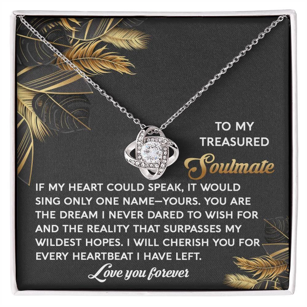 Romantic Anniversary, Valentine's Day Gift for Soulmate, Wife, Girlfriend - Wildest Hopes- Love Knot Pendant Necklace