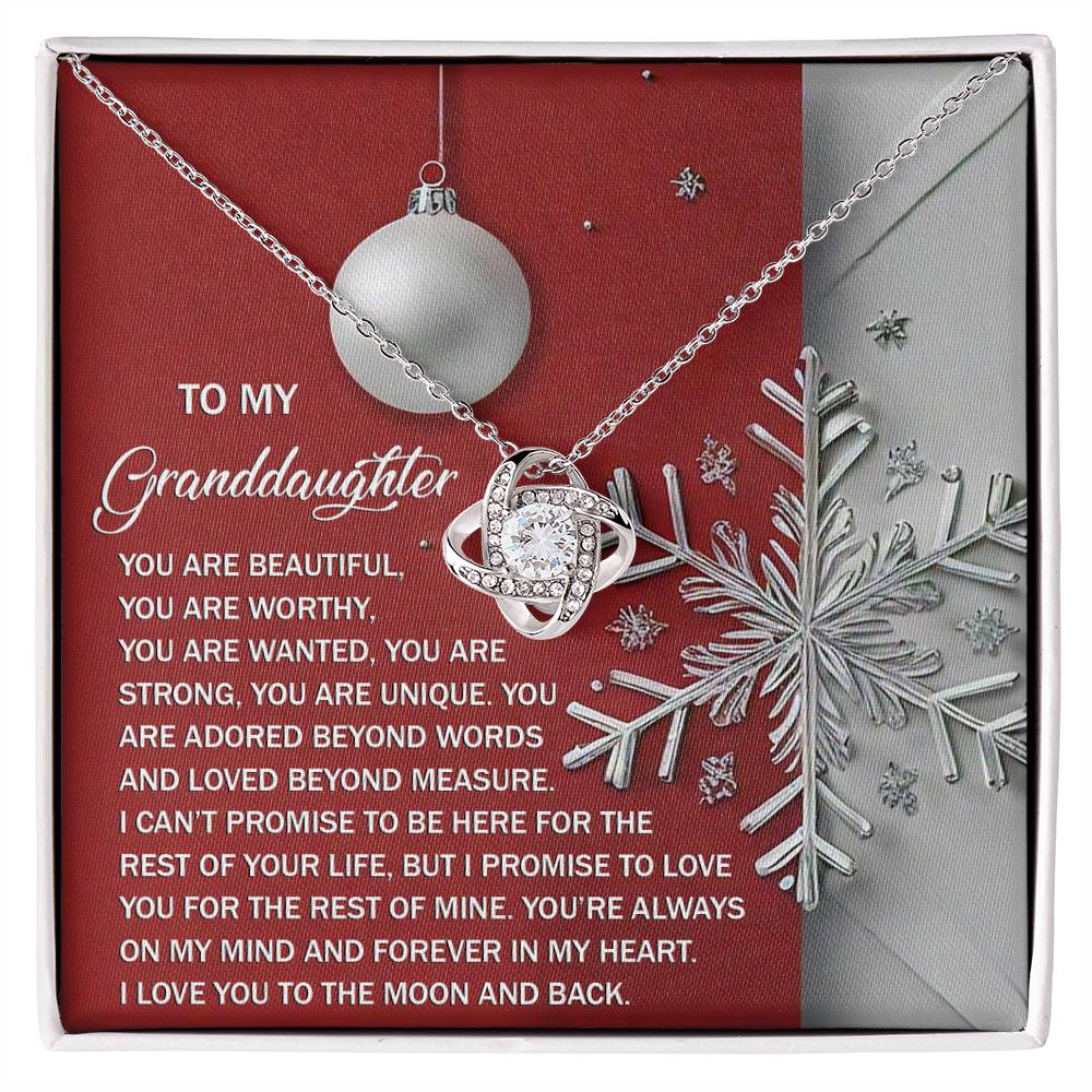 Gift for Granddaughter - Moon And Back - Love Knot Pendant Necklace - Mallard Moon Gift Shop
