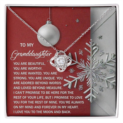 Gift for Granddaughter - Moon And Back - Love Knot Pendant Necklace - Mallard Moon Gift Shop