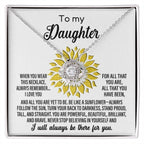 To My Daughter Be Like A Sunflower Love Knot Necklace