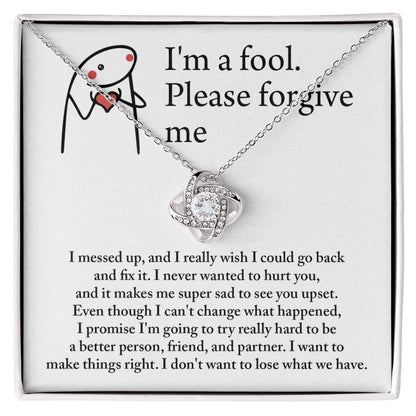 Gift for Girlfriend, Wife - Sorry, Make Things Right - Love Knot Pendant Necklace - Mallard Moon Gift Shop