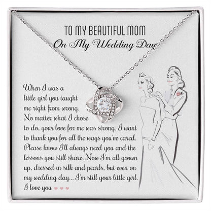 Gift for Mom Wedding Day Gift Always Your Little Girl Love Knot Pendant Necklace - Mallard Moon Gift Shop