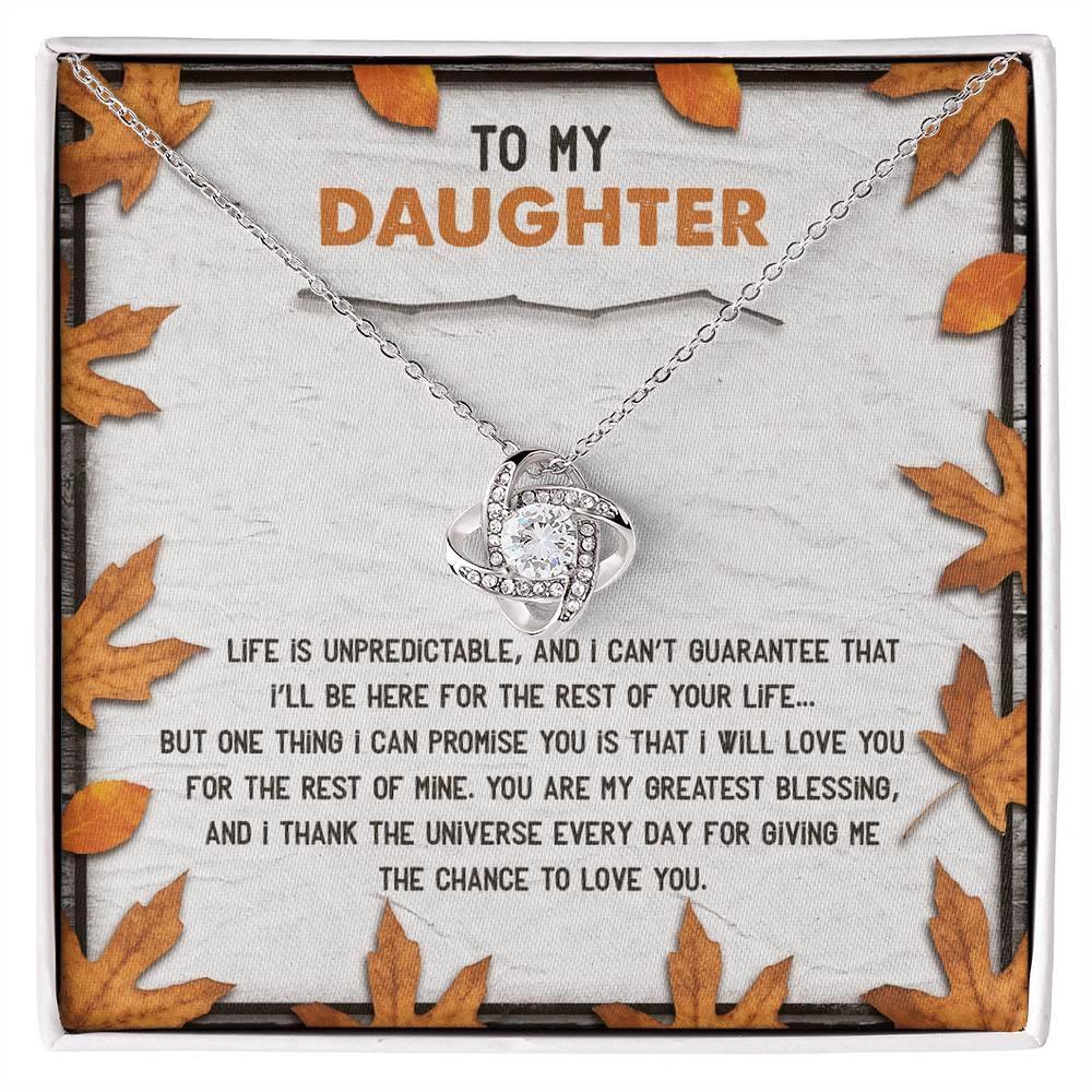 Daughter - My Greatest Blessing - Love Knot Pendant Necklace