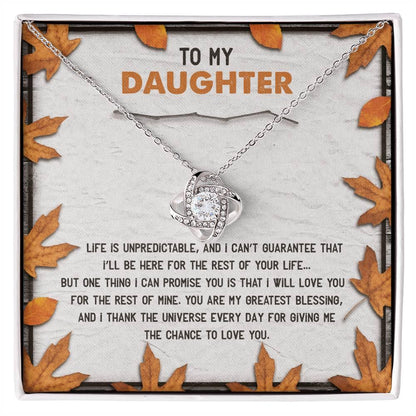Daughter - My Greatest Blessing - Love Knot Pendant Necklace - Mallard Moon Gift Shop