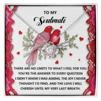 Romantic Gift for Her: Love Knot Necklace with Emotional Soulmate Message