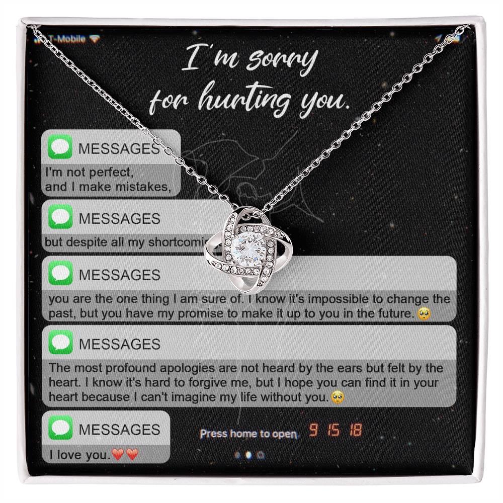 Gift for Girlfriend, Wife - Sorry, Life Without You - Love Knot Pendant Necklace - Mallard Moon Gift Shop