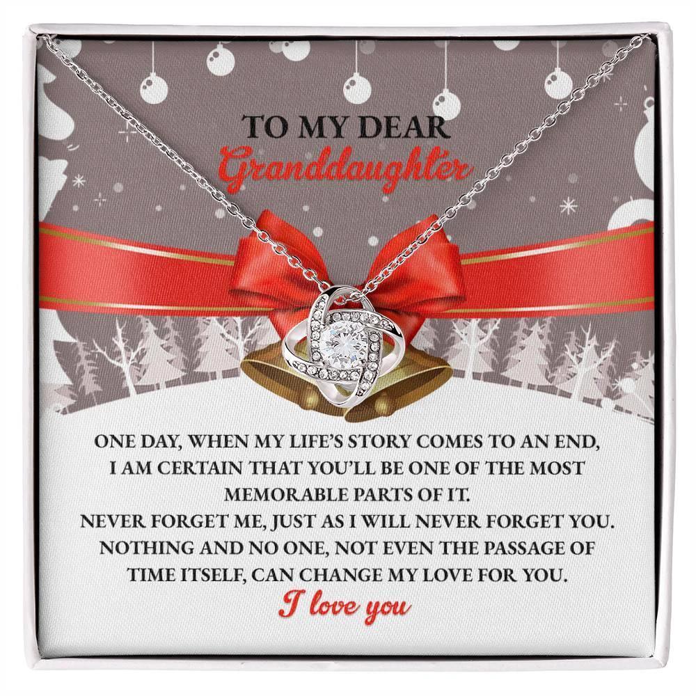 Gift for Granddaughter - Most Memorable Parts of My Life Story - Love Knot Pendant Necklace
