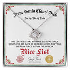 Noth Pole Nice List Gift For Her - Love Knot Pendant Necklace