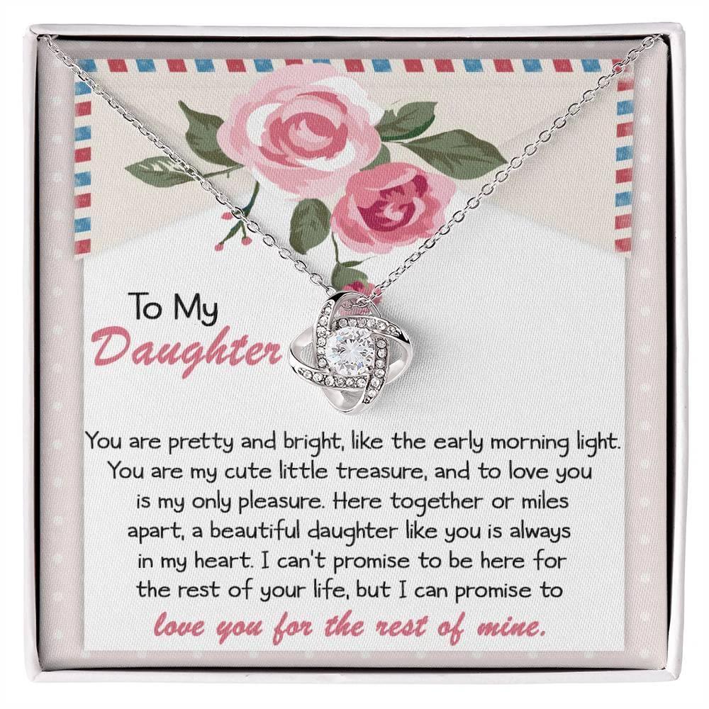 To My Daughter-You Are My Treasure Love Knot Necklace