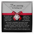 Apology Gift for Girlfriend, Wife, Soulmate - Sorry, Made You Sad - Love Knot Pendant Necklace