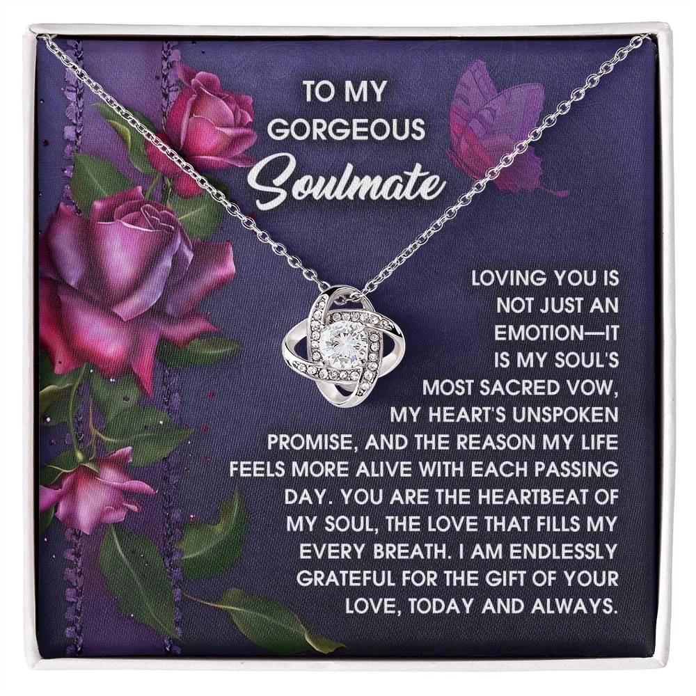 Romantic Anniversary, Valentine's Day Gift for Soulmate, Wife, Girlfriend - Unspoken Promise - Love Knot Pendant Necklace
