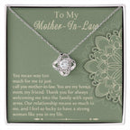 Mother-In-Law Gift - I Feel Lucky to Have A Strong Woman in My Life Love Knot Necklace