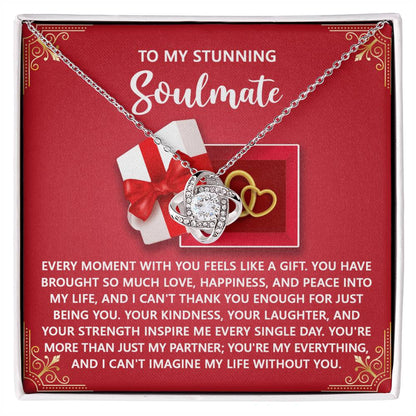 Romantic Anniversary, Valentine's Day Gift for Soulmate, Wife, Girlfriend - Feels Like A Gift - Love Knot Pendant Necklace - Mallard Moon Gift Shop