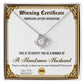 Wife Wedding Day, Anniversary, Birthday Gift - Winning Certificate - Love Knot Pendant Necklace - Mallard Moon Gift Shop