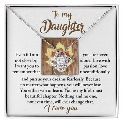 Gift for Daughter - Live With Passion - Love Knot Pendant Necklace - Mallard Moon Gift Shop