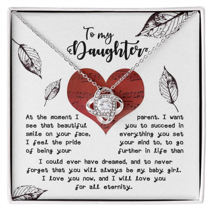 Gift for Daughter - On Your Face - Love Knot Pendant Necklace - Mallard Moon Gift Shop