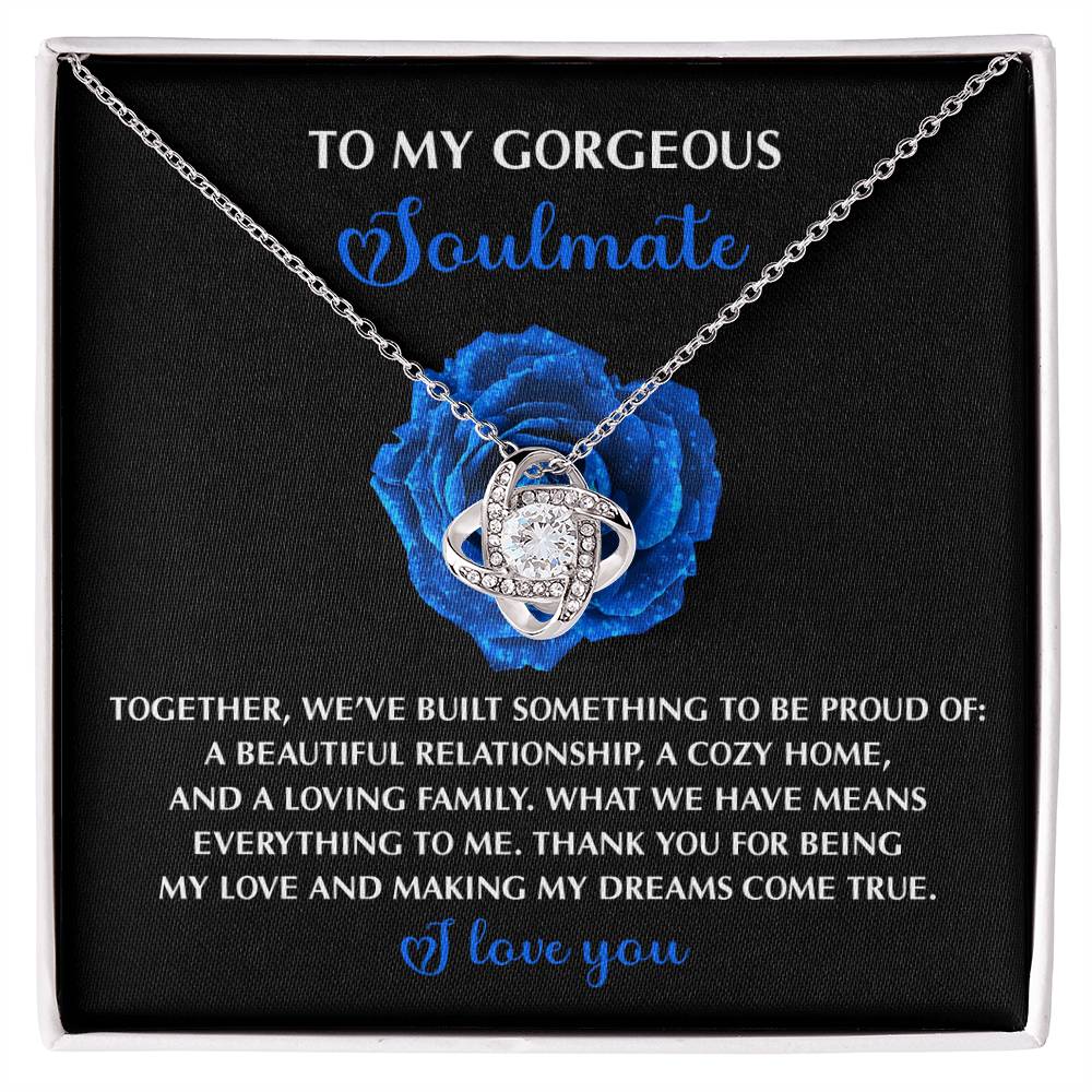 Romantic Gift for Wife or Girlfriend - Love Knot Pendant Necklace with Heartfelt Message for Soulmates - Mallard Moon Gift Shop