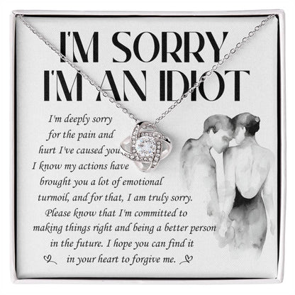 Apology Gift for Girlfriend, Wife, Soulmate - Sorry, Emotional Turmoil - Love Knot Pendant Necklace - Mallard Moon Gift Shop