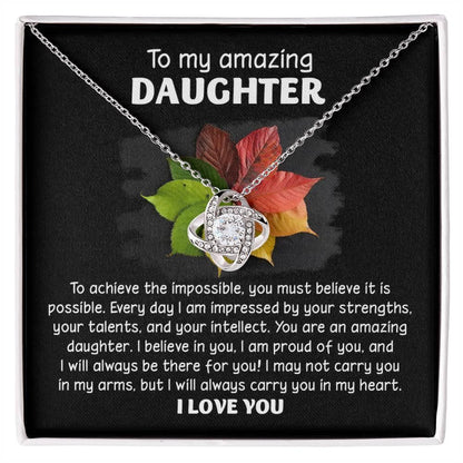 Daughter - It Is Possible - Love Knot Pendant Necklace - Mallard Moon Gift Shop