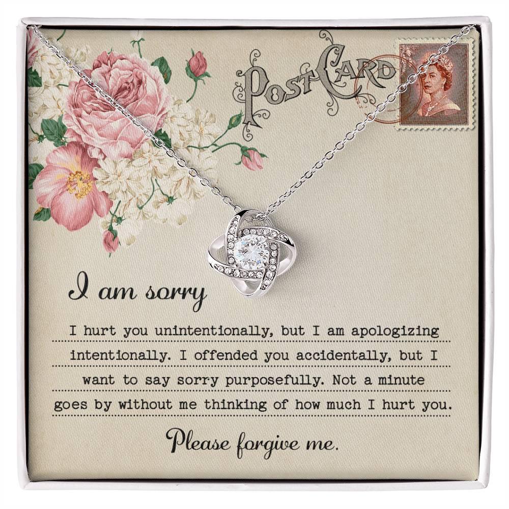Forgive Me Gift - Sorry I Hurt You, I am Apologizing Intentionally - Love Knot Pendant Necklace - Mallard Moon Gift Shop