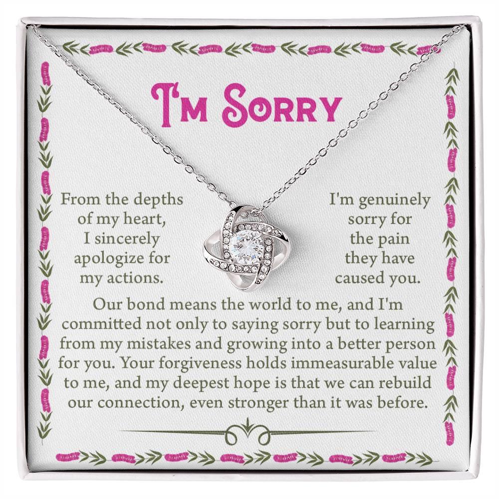 Gift for Girlfriend, Wife - Sorry, A Better Person - Love Knot Pendant Necklace - Mallard Moon Gift Shop