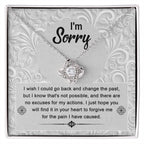 Apology Gift for Girlfriend, Wife, Soulmate - Sorry, Change The Past - Love Knot Pendant Necklace