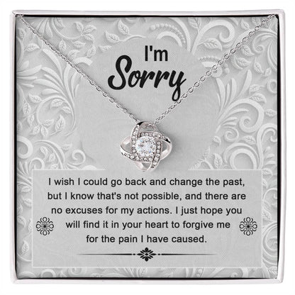 Apology Gift for Girlfriend, Wife, Soulmate - Sorry, Change The Past - Love Knot Pendant Necklace - Mallard Moon Gift Shop