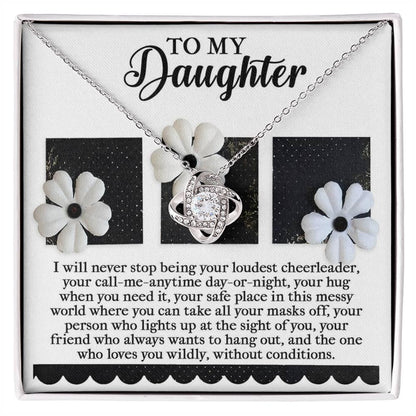 Gift for Daughter - Loudest Cheerleader - Love Knot Pendant Necklace - Mallard Moon Gift Shop