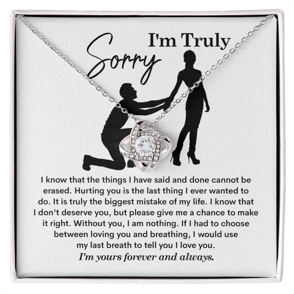 Gift for Girlfriend, Wife - Sorry, My Last Breath - Love Knot Pendant Necklace - Mallard Moon Gift Shop