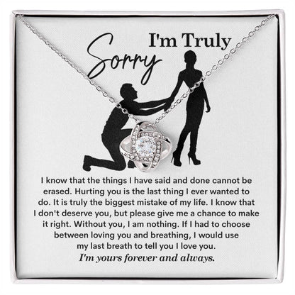 Gift for Girlfriend, Wife - Sorry, My Last Breath - Love Knot Pendant Necklace - Mallard Moon Gift Shop