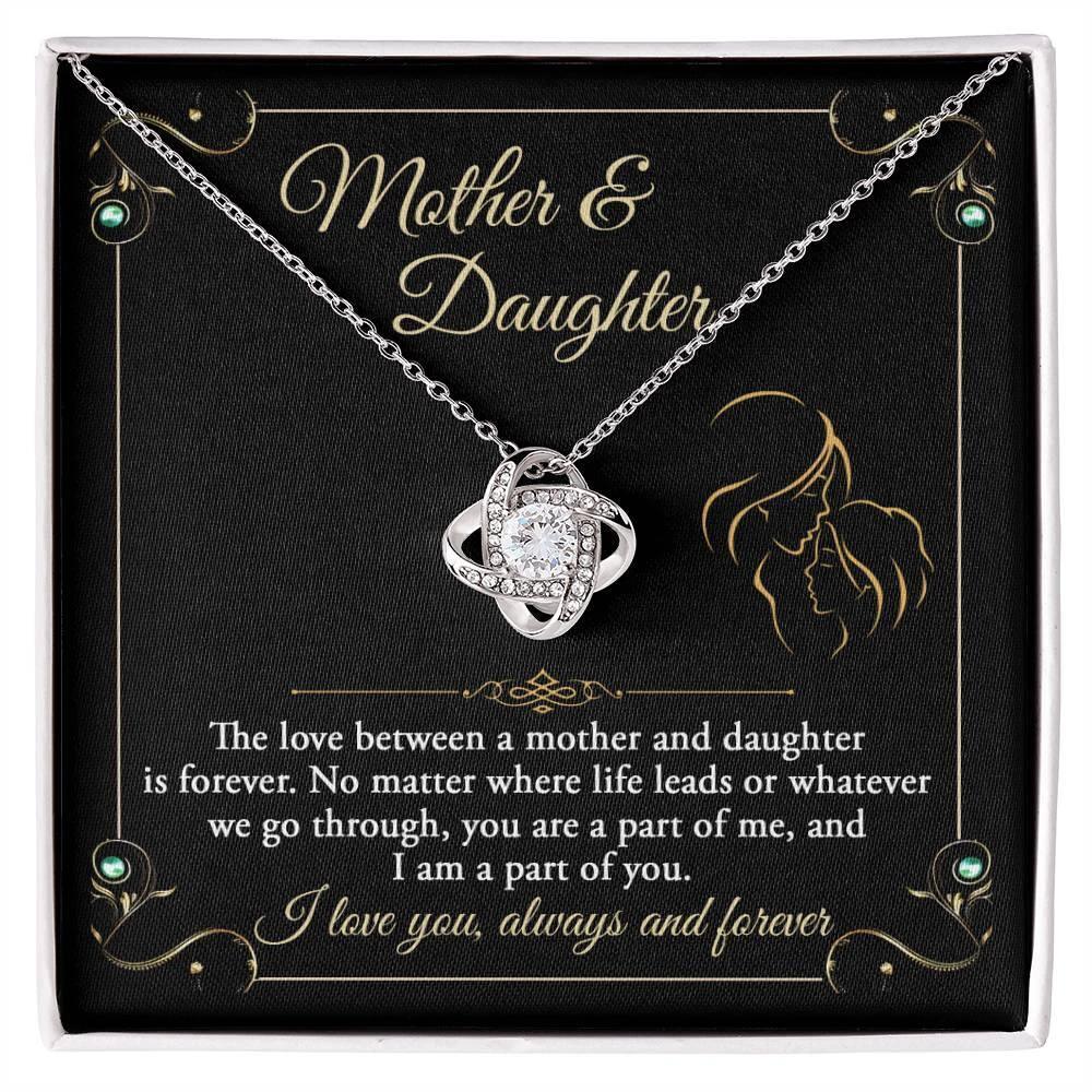 Mother and Daughter- You are a Part Of Me and I am a Part of You Love Knot Necklace