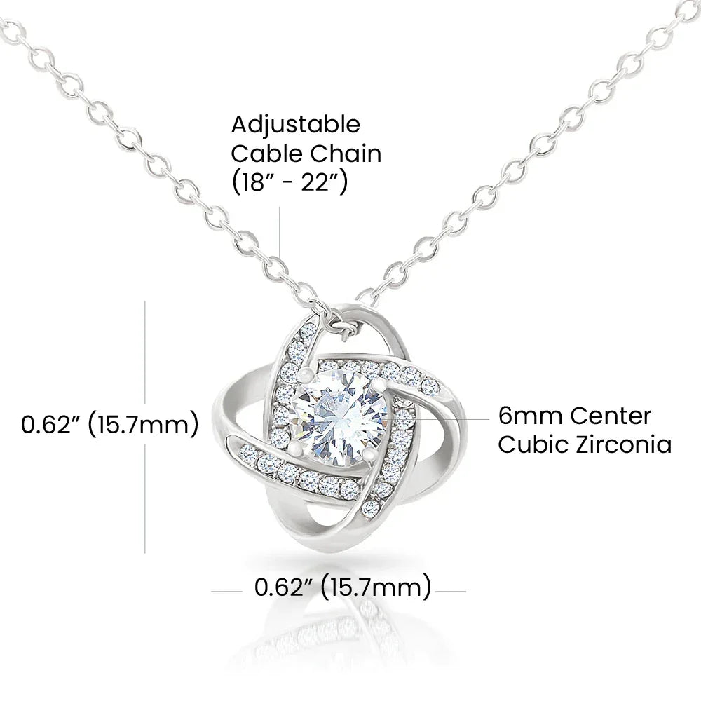 Daughter Wedding Day Gift - Beautiful Bride Love Knot Pendant Necklace