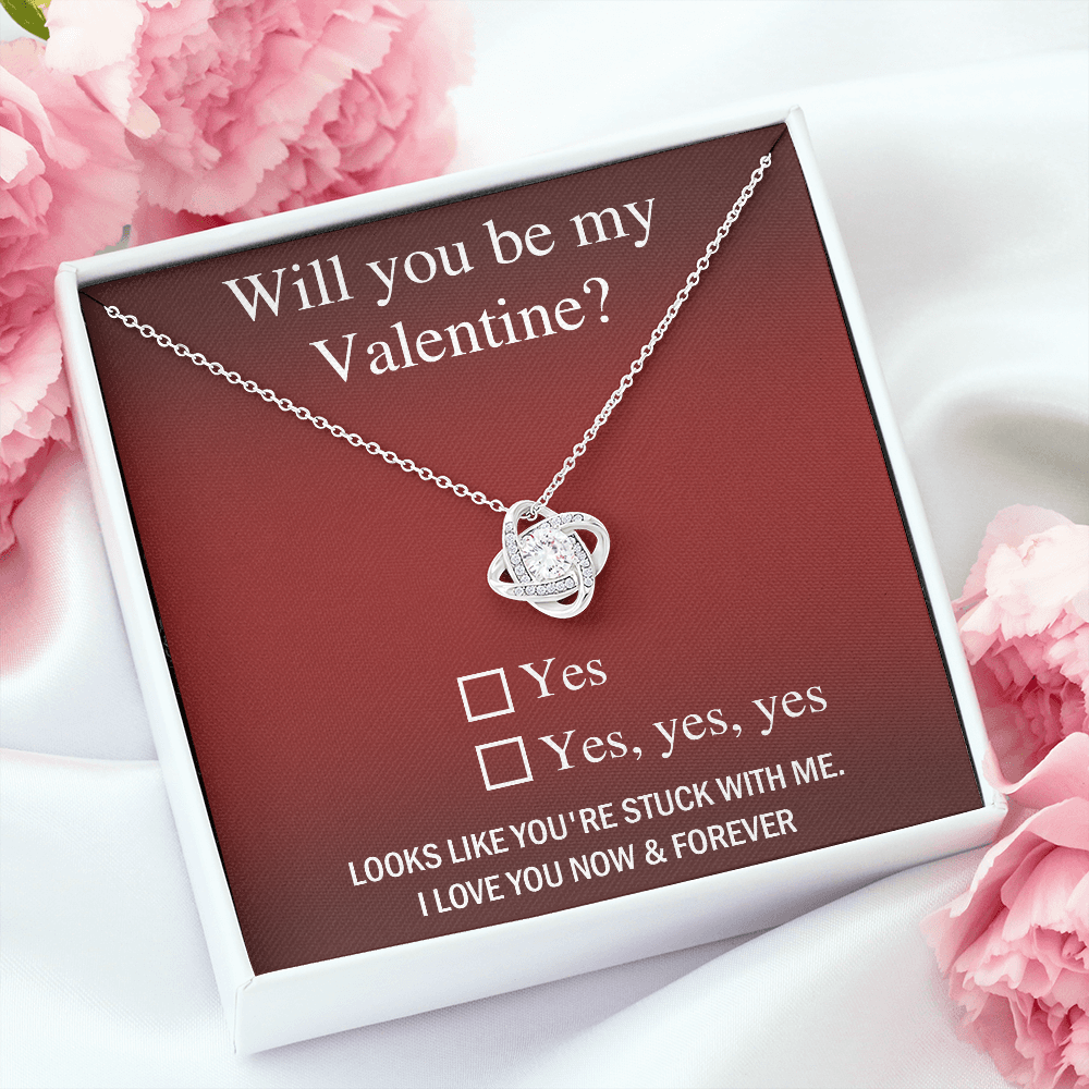 Valentine Love Knot Necklace - Just Say Yes - Mallard Moon Gift Shop