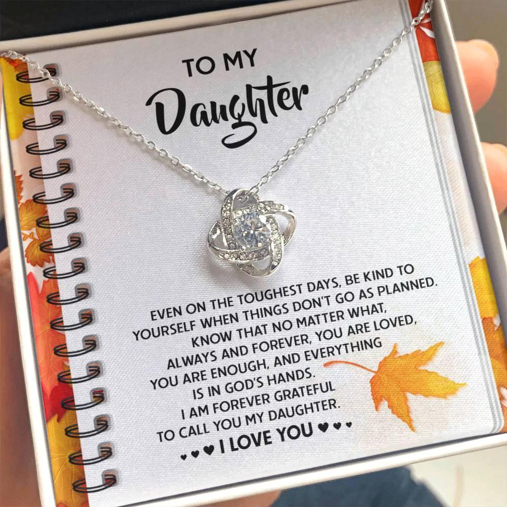 Daughter - In God's Hands - Love Knot Pendant Necklace