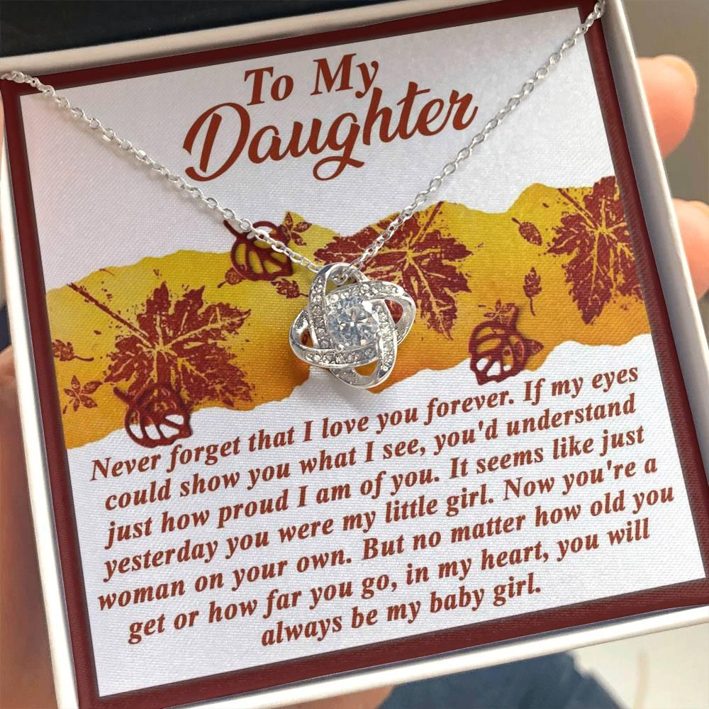 Gift for Daughter - On Your Own - Love Knot Pendant Necklace - Mallard Moon Gift Shop