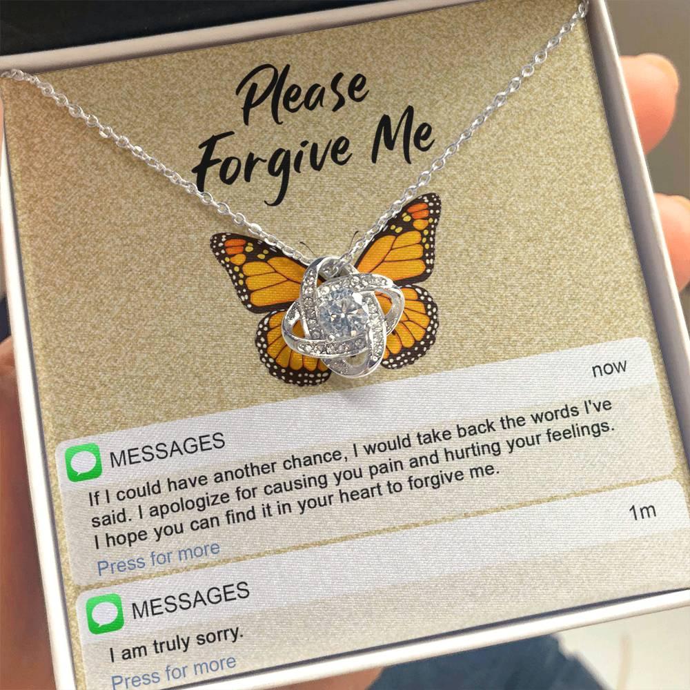 Gift for Girlfriend, Wife - Sorry, In Your Heart - Love Knot Pendant Necklace - Mallard Moon Gift Shop