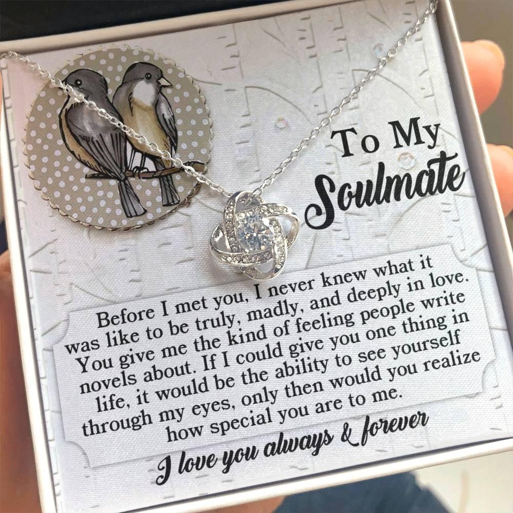 Gift for Soulmate - Write Novels - Love Knot Pendant Necklace - Mallard Moon Gift Shop