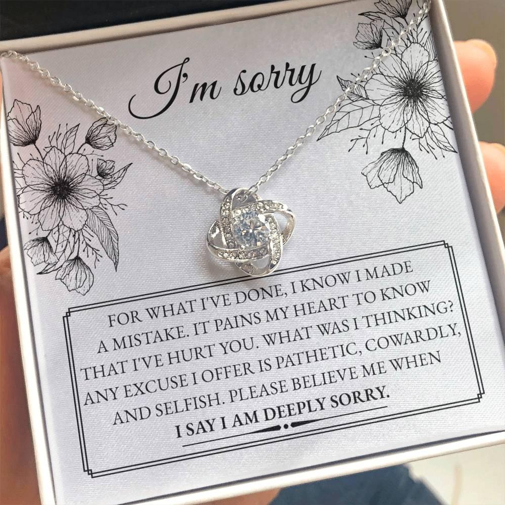 Apology Gift for Girlfriend, Wife, Soulmate - Sorry, Made A Mistake - Love Knot Pendant Necklace - Mallard Moon Gift Shop