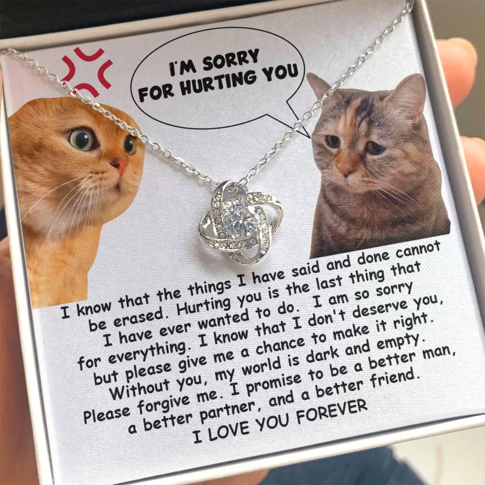 Apology Gift for Girlfriend, Wife, Soulmate - Sorry, Make It Right - Love Knot Pendant Necklace - Mallard Moon Gift Shop