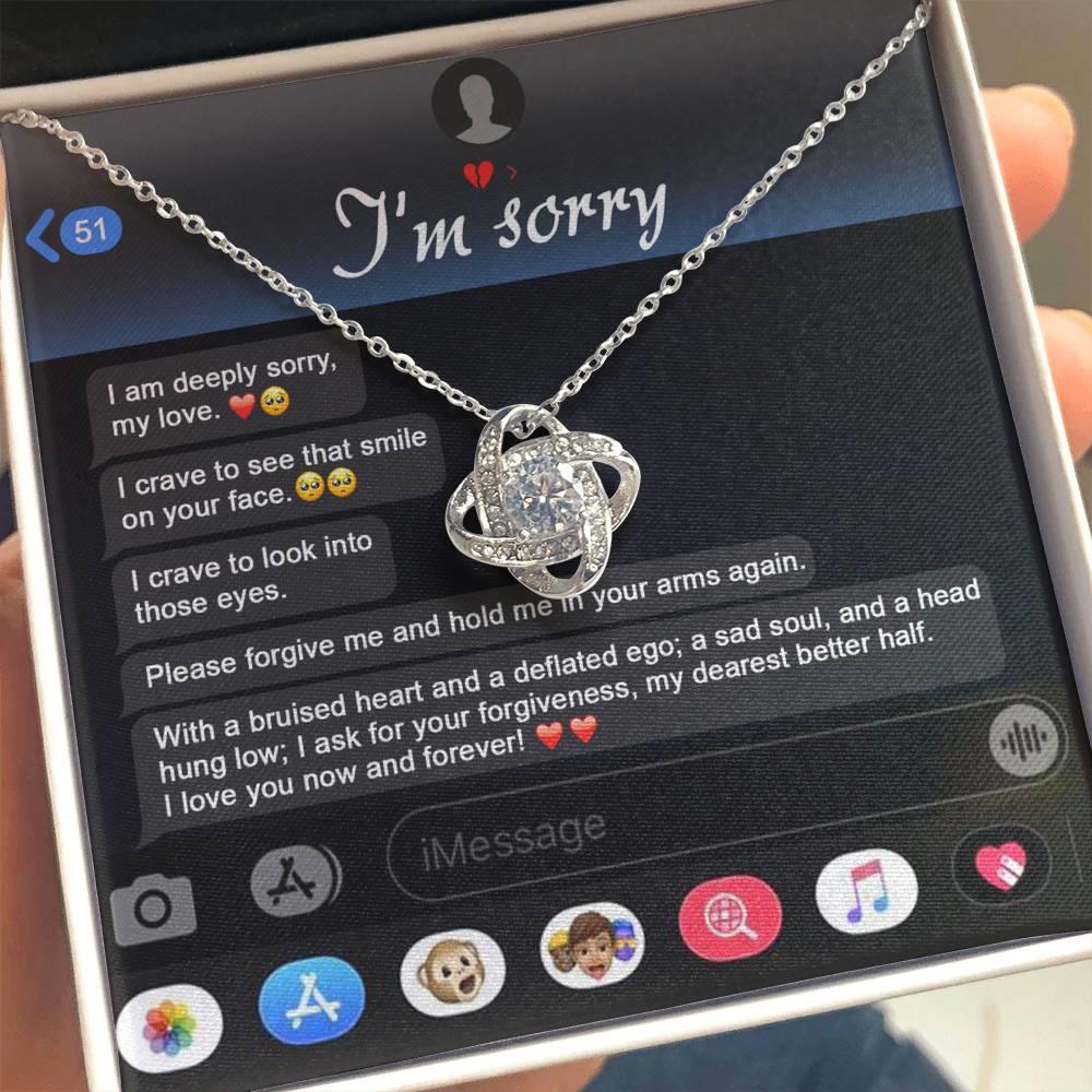 Gift for Girlfriend, Wife - Sorry, Rebuild Our Connection - Love Knot Pendant Necklace - Mallard Moon Gift Shop