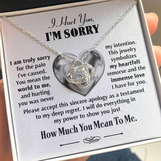 Apology Gift for Girlfriend, Wife, Soulmate - Sorry, Sincere Apology - Love Knot Pendant Necklace - Mallard Moon Gift Shop