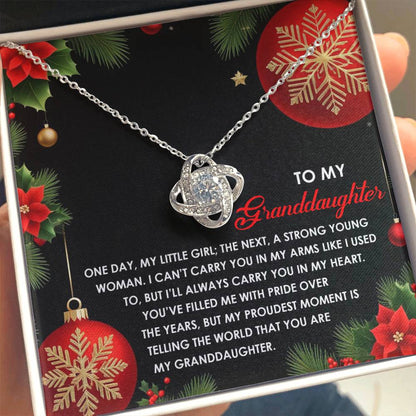 Gift for Granddaughter - Proudest Moment - Love Knot Pendant Necklace - Mallard Moon Gift Shop