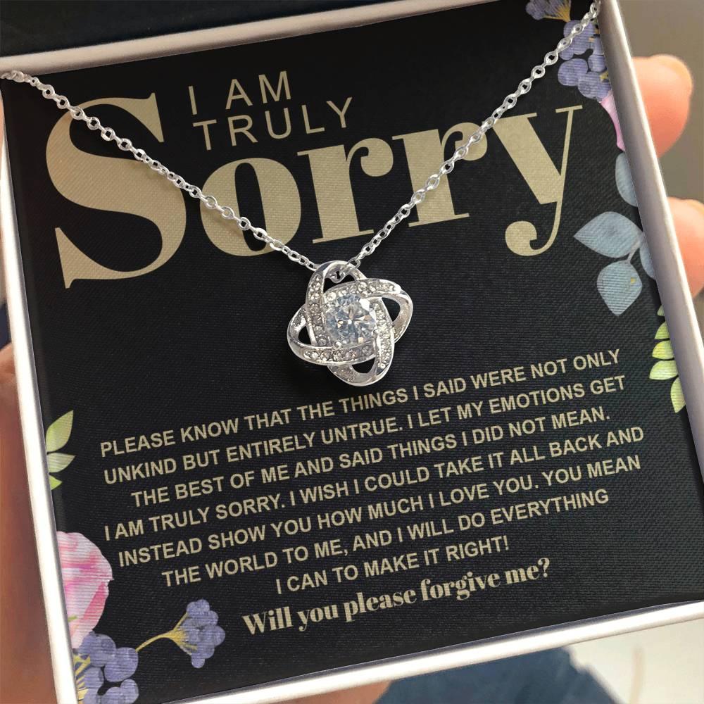 Apology Gift for Girlfriend, Wife, Soulmate - Sorry, Best Of Me - Love Knot Pendant Necklace - Mallard Moon Gift Shop