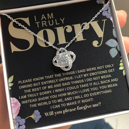 Apology Gift for Girlfriend, Wife, Soulmate - Sorry, Best Of Me - Love Knot Pendant Necklace - Mallard Moon Gift Shop