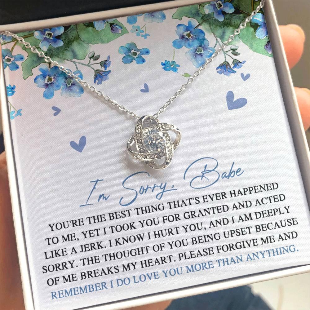 Apology Gift for Girlfriend, Wife, Soulmate - Sorry, More Than Anything - Love Knot Pendant Necklace - Mallard Moon Gift Shop