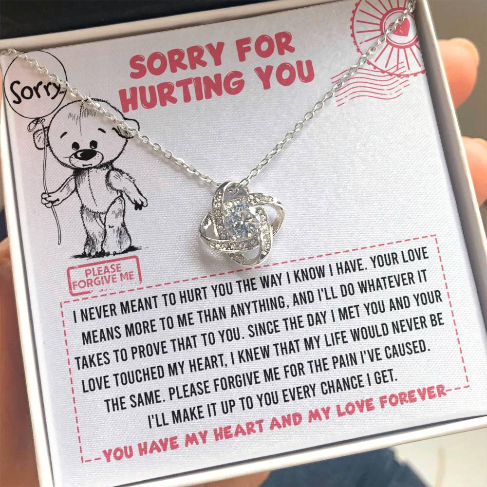 Apology Gift for Girlfriend, Wife, Soulmate - Sorry, Every Chance - Love Knot Pendant Necklace - Mallard Moon Gift Shop