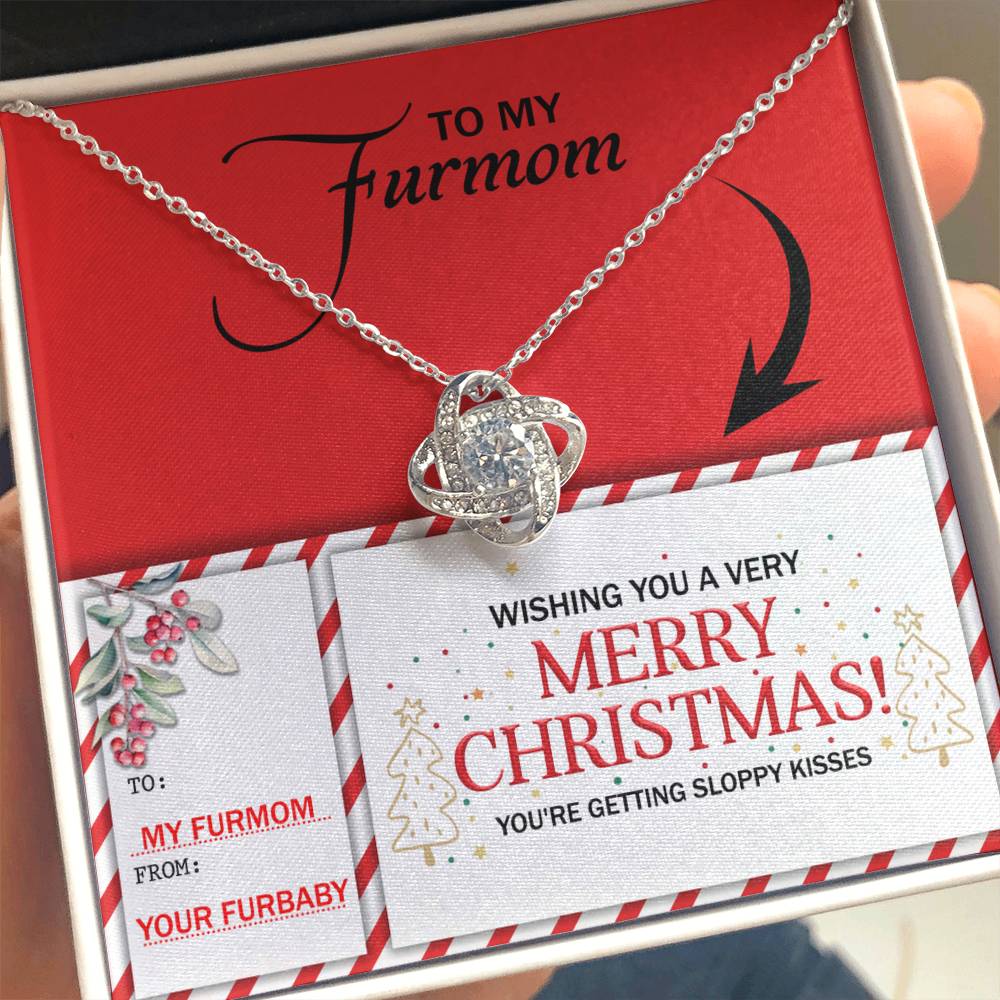 Gift for Furmom - Sloppy Kisses - Love Knot Pendant Necklace - Mallard Moon Gift Shop