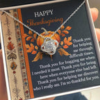Thanksgiving Gift for Her – “Through Difficult Times” Love Knot Necklace with Message Card | Gratitude Gift for Her