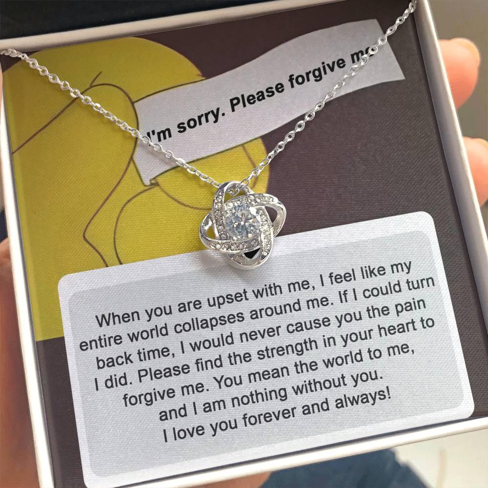 Gift for Girlfriend, Wife  - Sorry, Nothing Without You - Love Knot Pendant Necklace - Mallard Moon Gift Shop