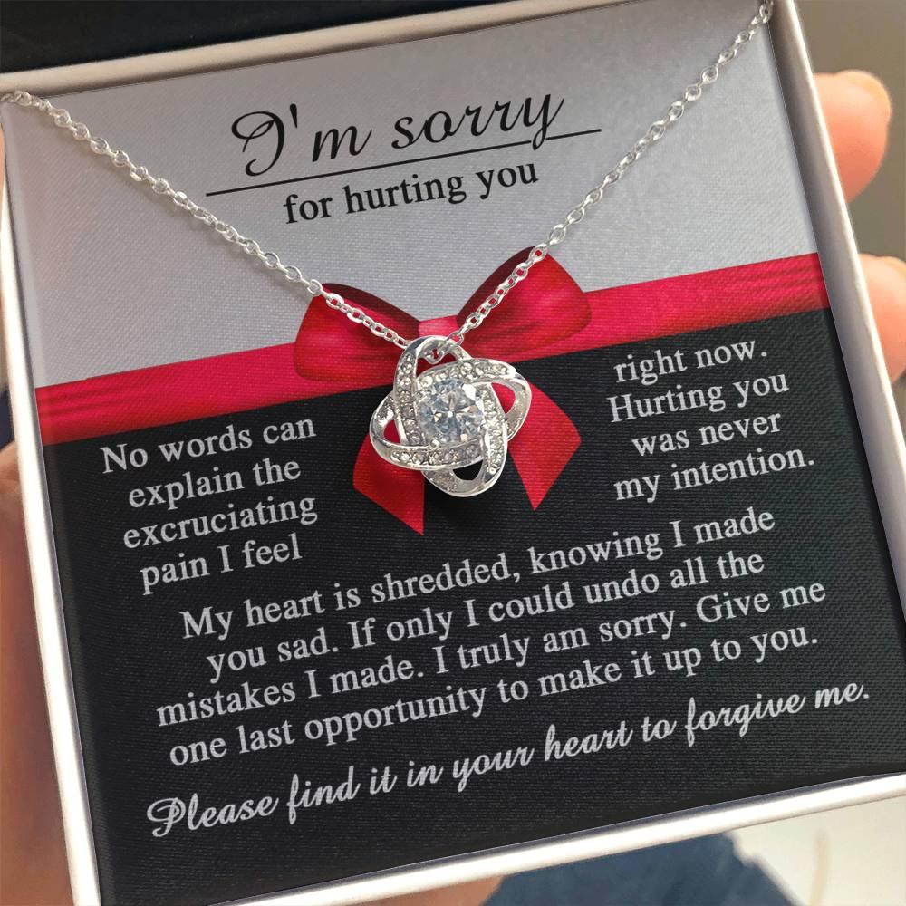 Apology Gift for Girlfriend, Wife, Soulmate - Sorry, Made You Sad - Love Knot Pendant Necklace - Mallard Moon Gift Shop